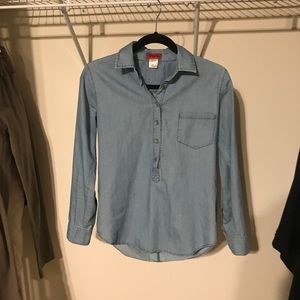 Long sleeved half button up